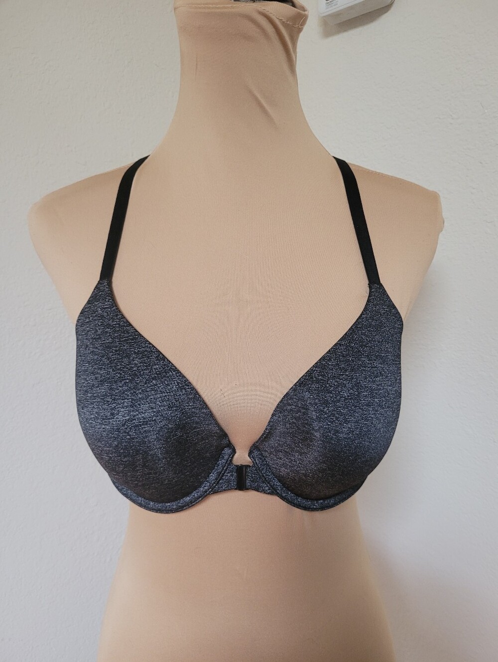 Victoria's Secret Front-Close Molded Bra - Black Heather